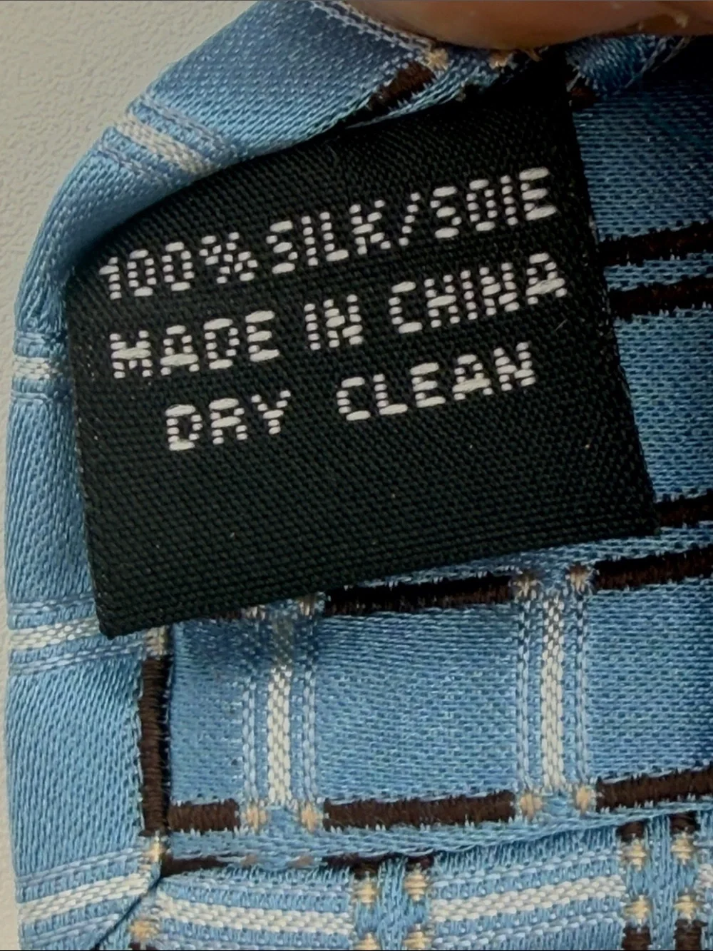 Said Fifth Avenue Light Blue Plaid Men's Tie